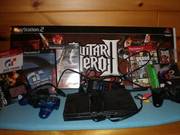 Sony PS2 with Guitar Hero 2 and 6 other games and accessories